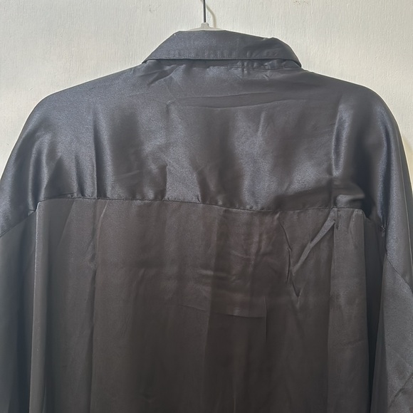 ASOS DESING BUTTON UP DRESS SHIRT BLACK LONG SLEEVE MEN Sz 3XL - Picture 4 of 10